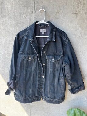 Universal Thread Black Denim Jean Jacket - Women's Oversized Fit